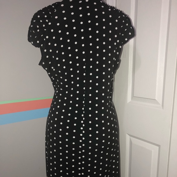 Alfani Black with white polka dot wrap dress - Picture 4 of 8